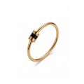 Cylindre Noir & Or Rigid Bracelet