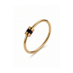 Cylindre Noir & Or Rigid Bracelet