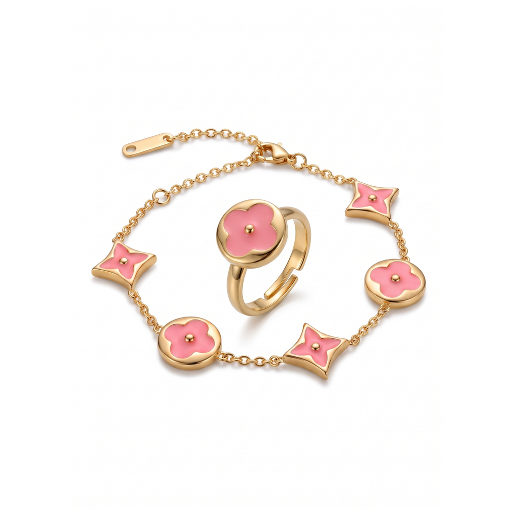 Pulsera y Anillo Jardin Rose