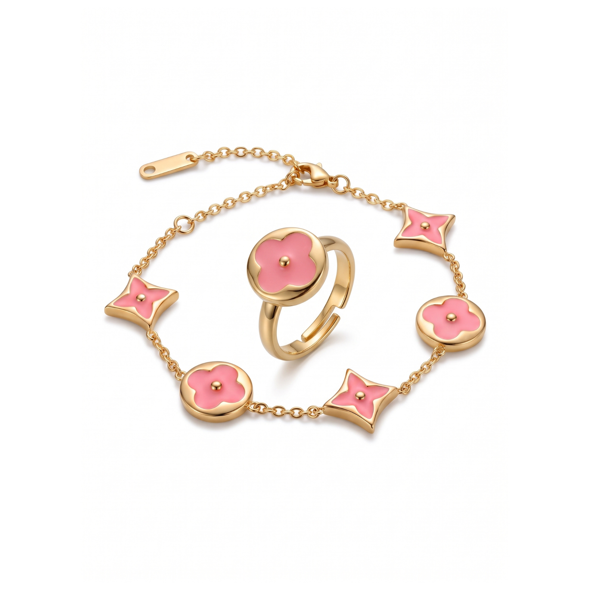 Bracelet et bague Jardin Rose