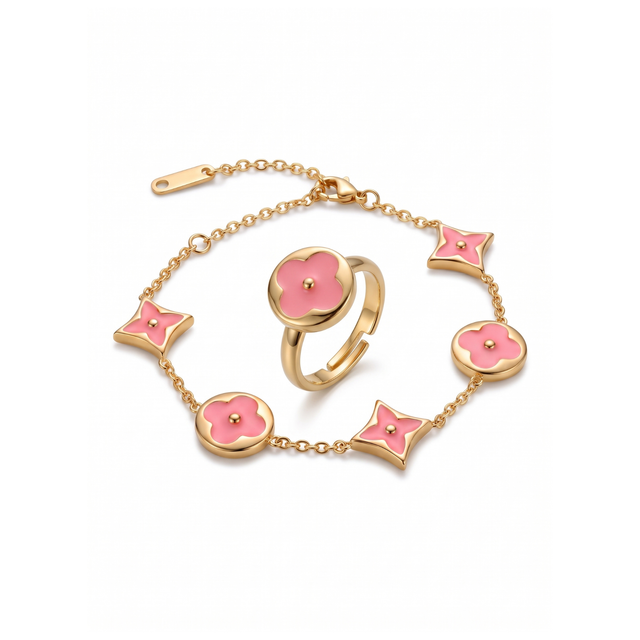 Pulsera y Anillo Jardin Rose