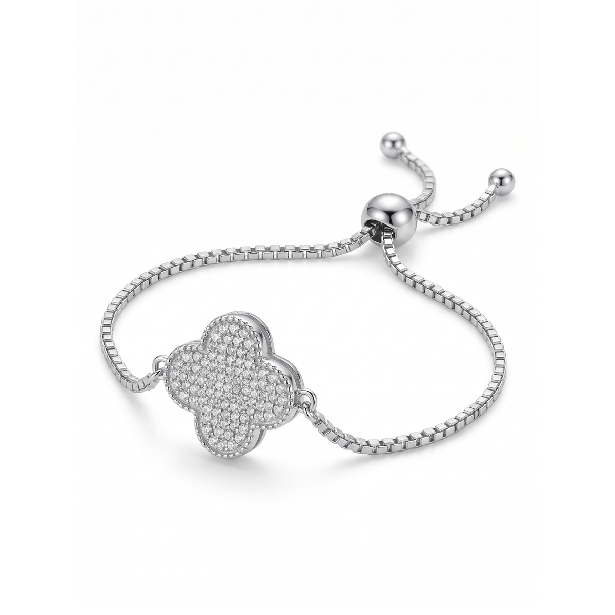 Bracelet Trèfle Pavé Éclat à la Silhouette Sublime