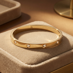 Bracelet Love en acier inoxydable plaqué or 18 carats (100 %) - Design avec cristaux