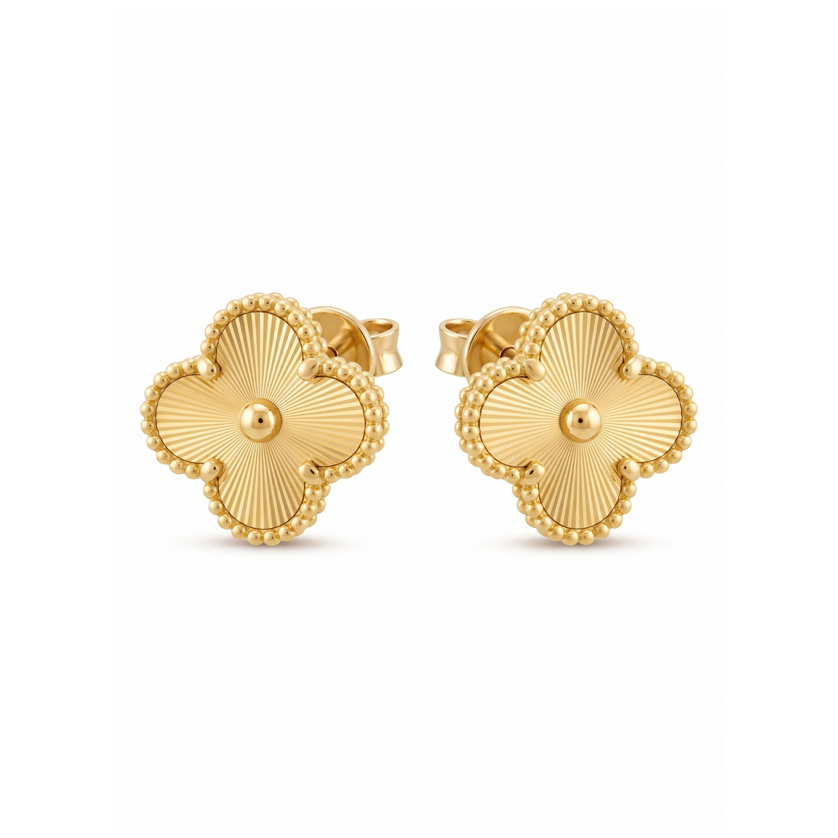 Boucles d'oreilles Trèfle 100 % Acier plaqué Or 18K