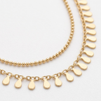 Collar Double Chaîne Pépites d'Or Minimal