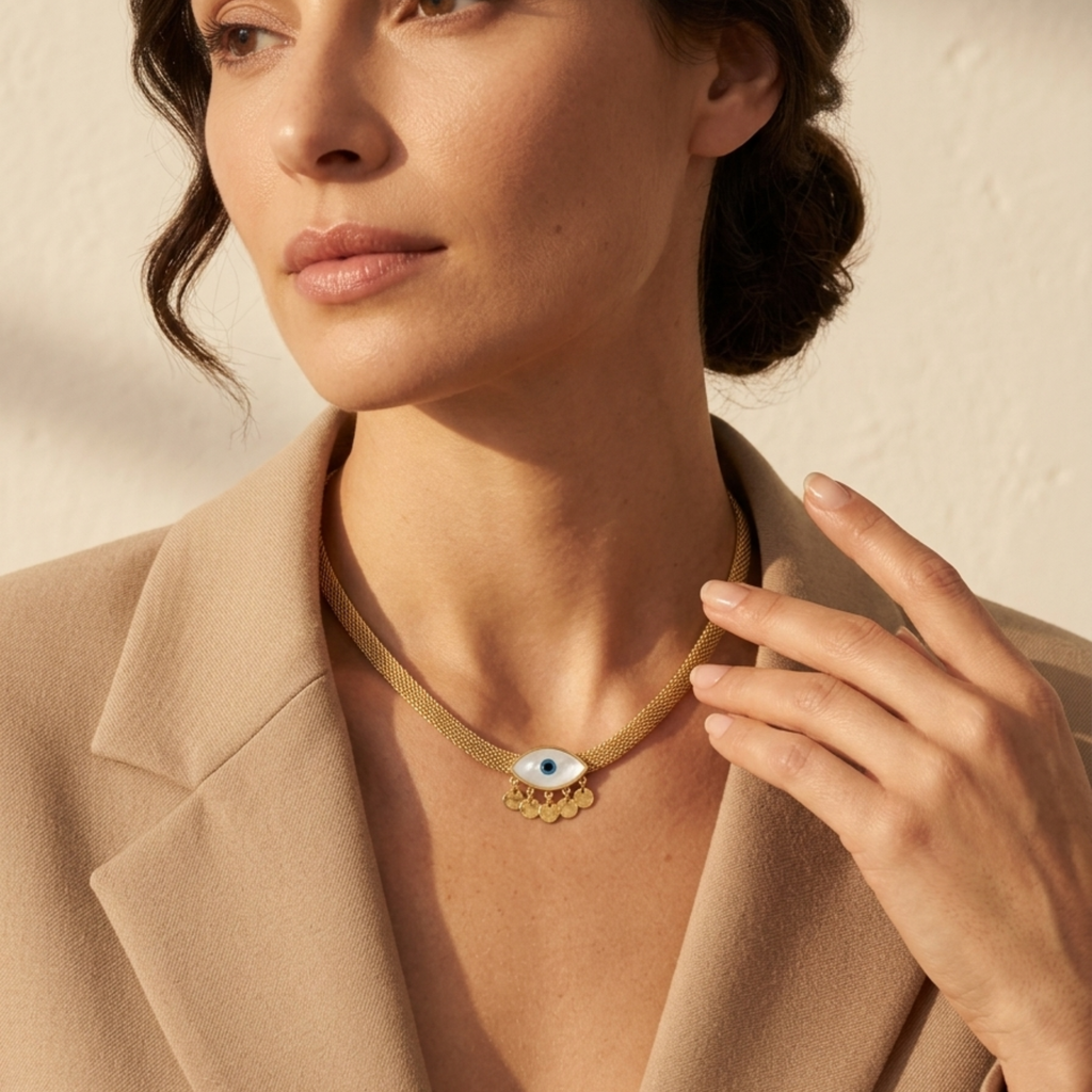 Collier Essence Divine Motif Œil Ancien