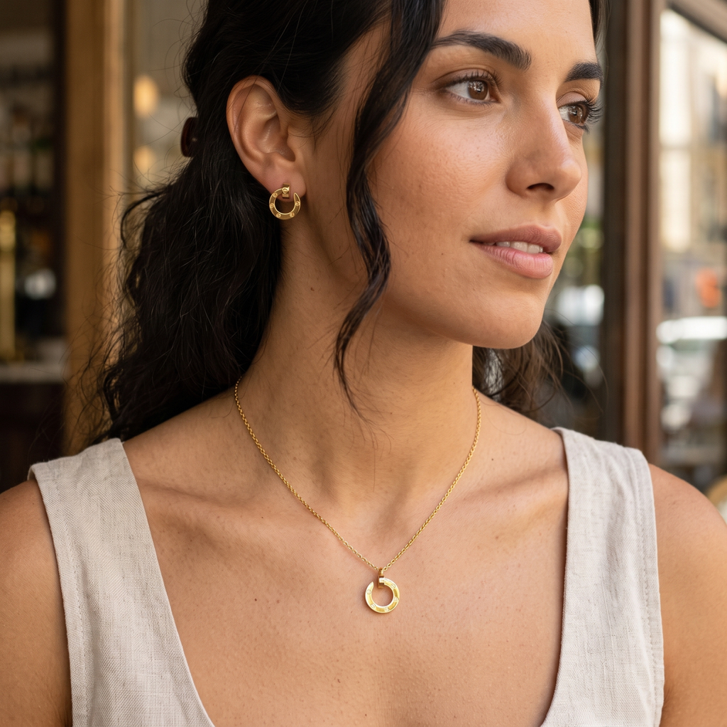 Collar y Pendientes Clou Circulaire