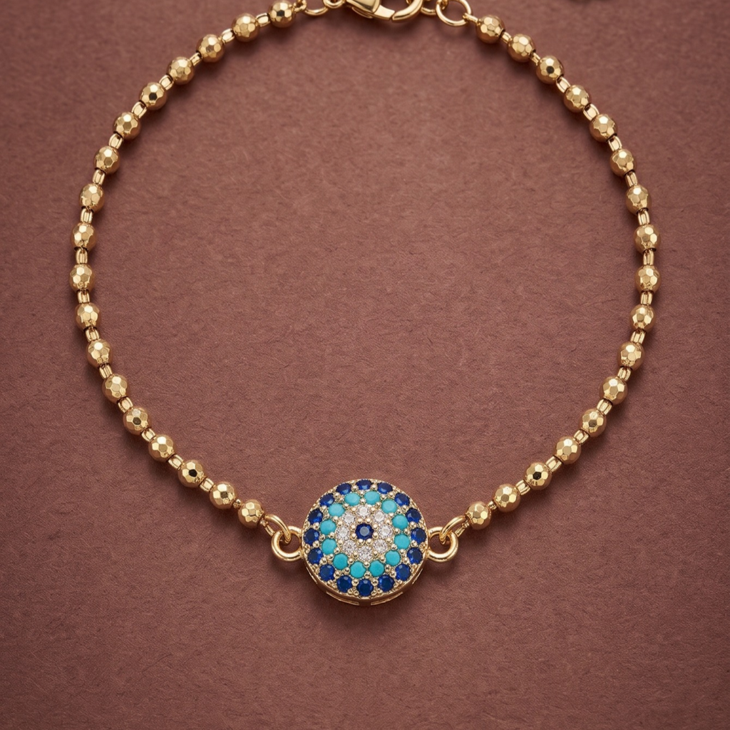 Riviera Blue Perles & Protective Eye Bracelet