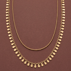 Collar Double Chaîne Pépites d'Or Minimal