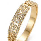 Armreif Clé Grecque Pavé Solaire