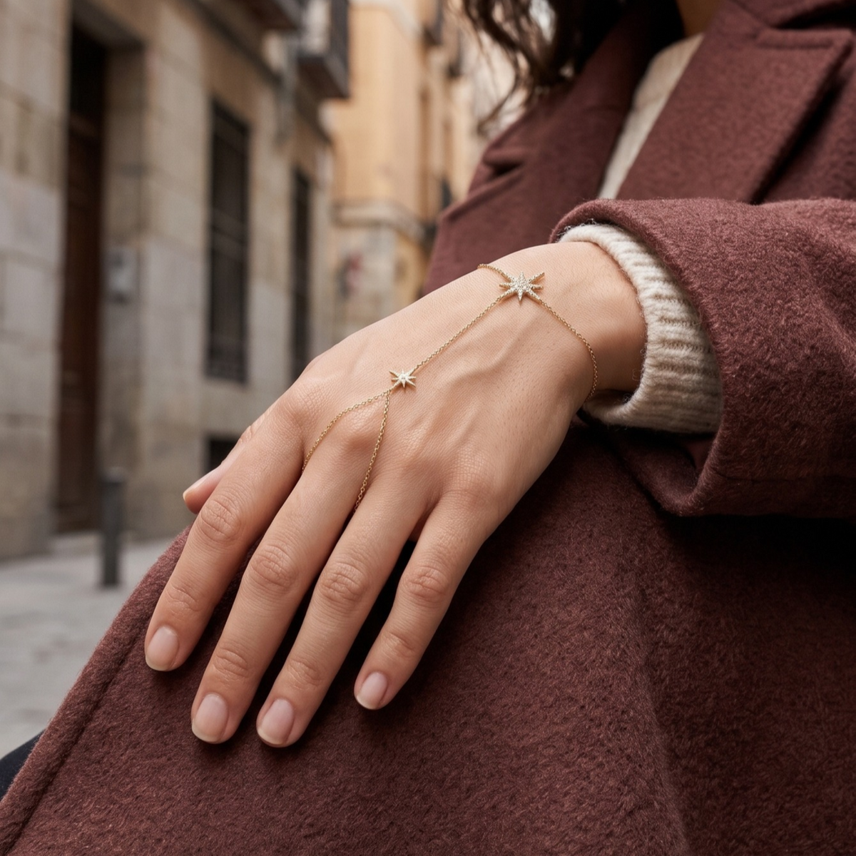 Handarmband Double Étoile Céleste Pavé Solaire