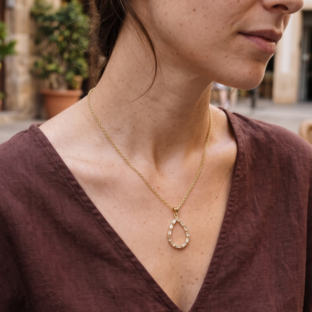 Collar Goutte Baguette Solaire