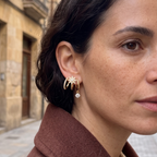 Celestial Arc & Sparkling Drop Earrings