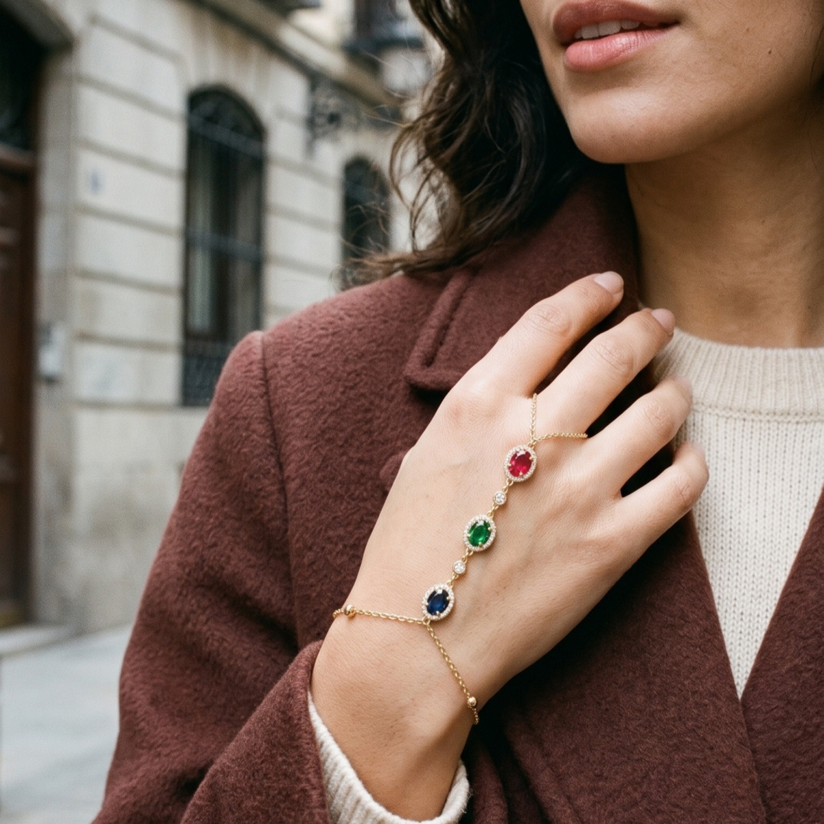 Handarmband Trio Chromatique & Halo Pavé Solaire