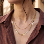 Collar Double Chaîne Pépites d'Or Minimal