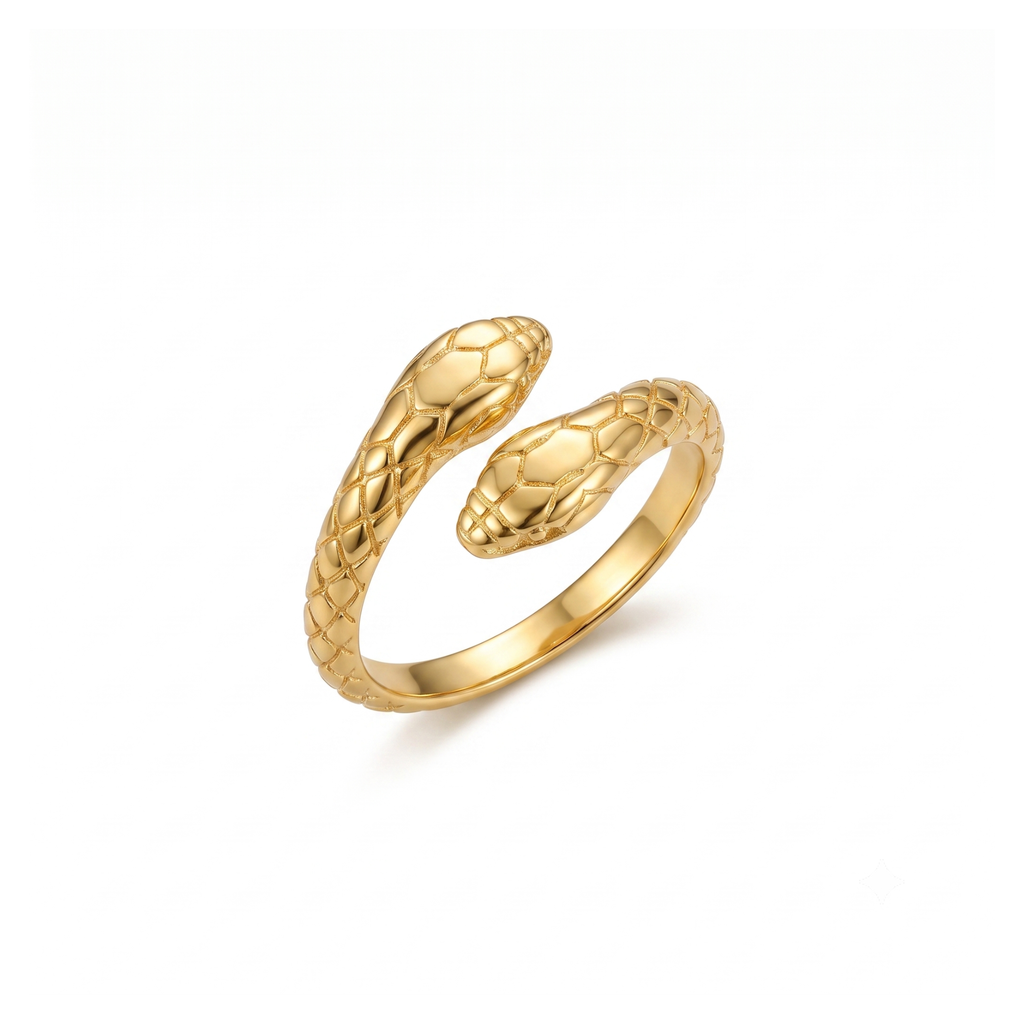Verstellbarer Schlangenring - 100% Edelstahl, mit 18K Gold überzogen