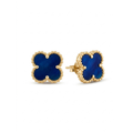 Boucles d'oreilles Alhambra Bleu Étoile avec bordure dorée