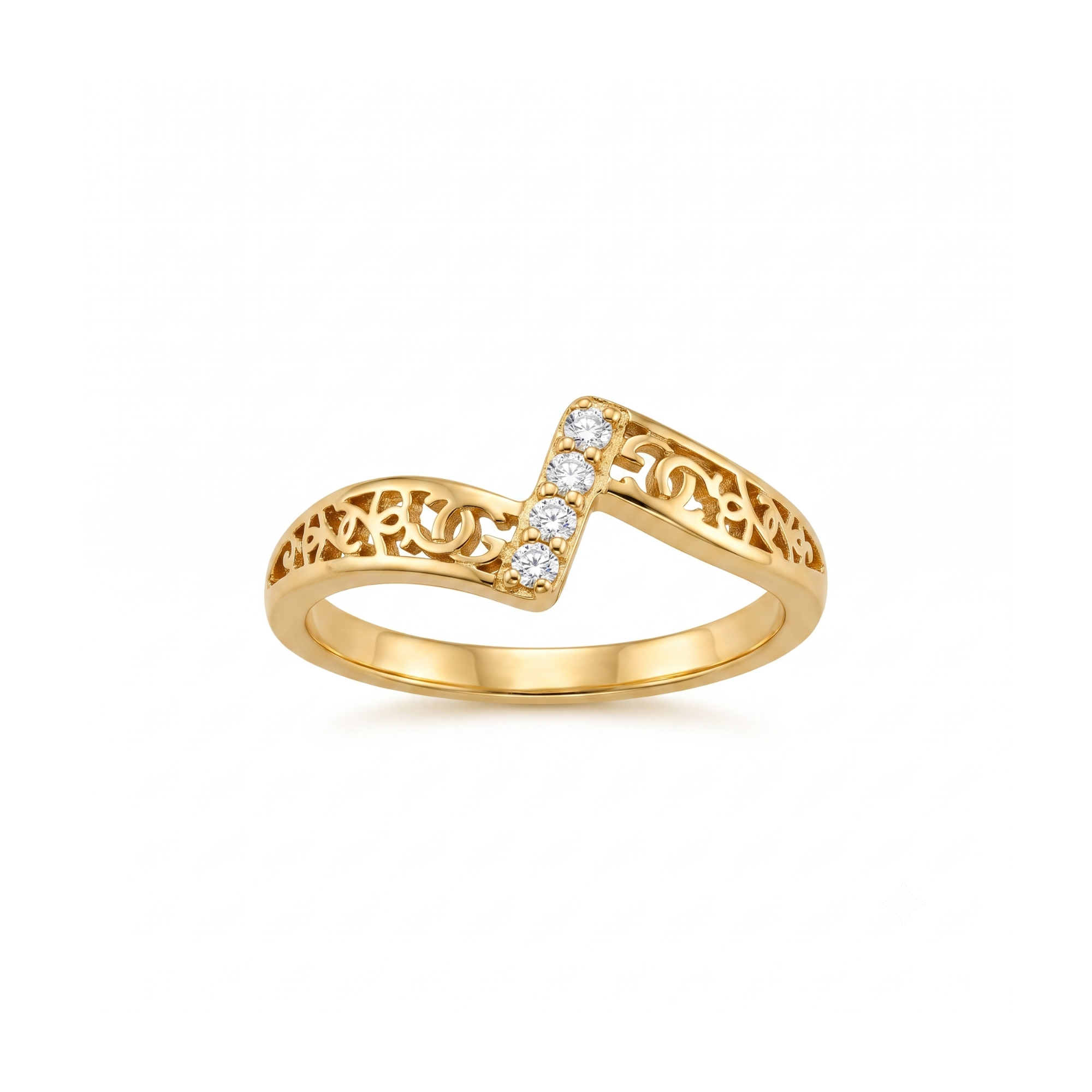 Bague Signature Zigzag Or