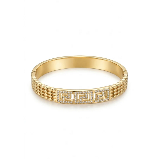 Brazalete Clé Grecque Pavé Solaire