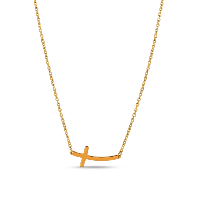 Curved La Croix Pure Minimalist Necklace