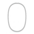 Collar de estilo tennis plateado engastado con hilera continua de circonitas brillantes, con laminado en oro premium 18K PVD hecho en España.