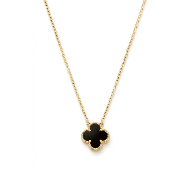 Collar Trèfle Noir Mystique