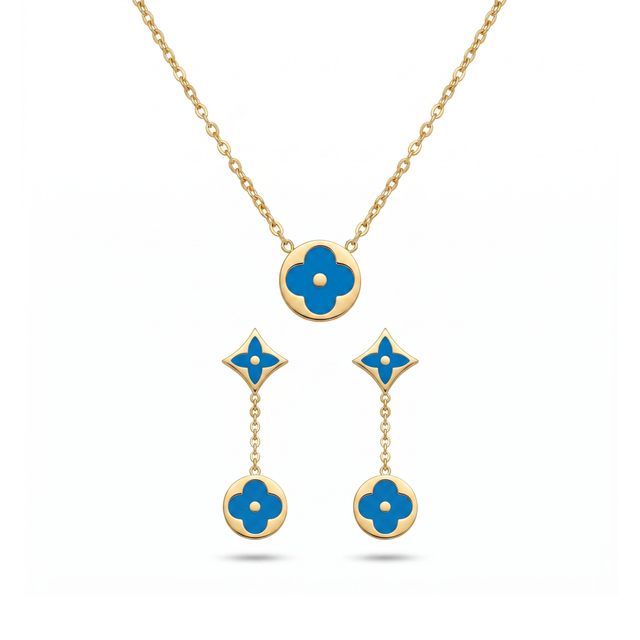 Eternal Azure Necklace and Earrings