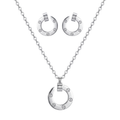 Conjunto de collar y pendientes de acero inoxidable 100% con baño de oro de 18k PVD en forma de clavo, hecho en España.