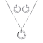 Conjunto de collar y pendientes de acero inoxidable 100% con baño de oro de 18k PVD en forma de clavo, hecho en España.