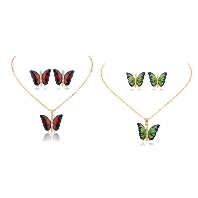 Conjunto de Collar y Pendientes Papillon Enchanté