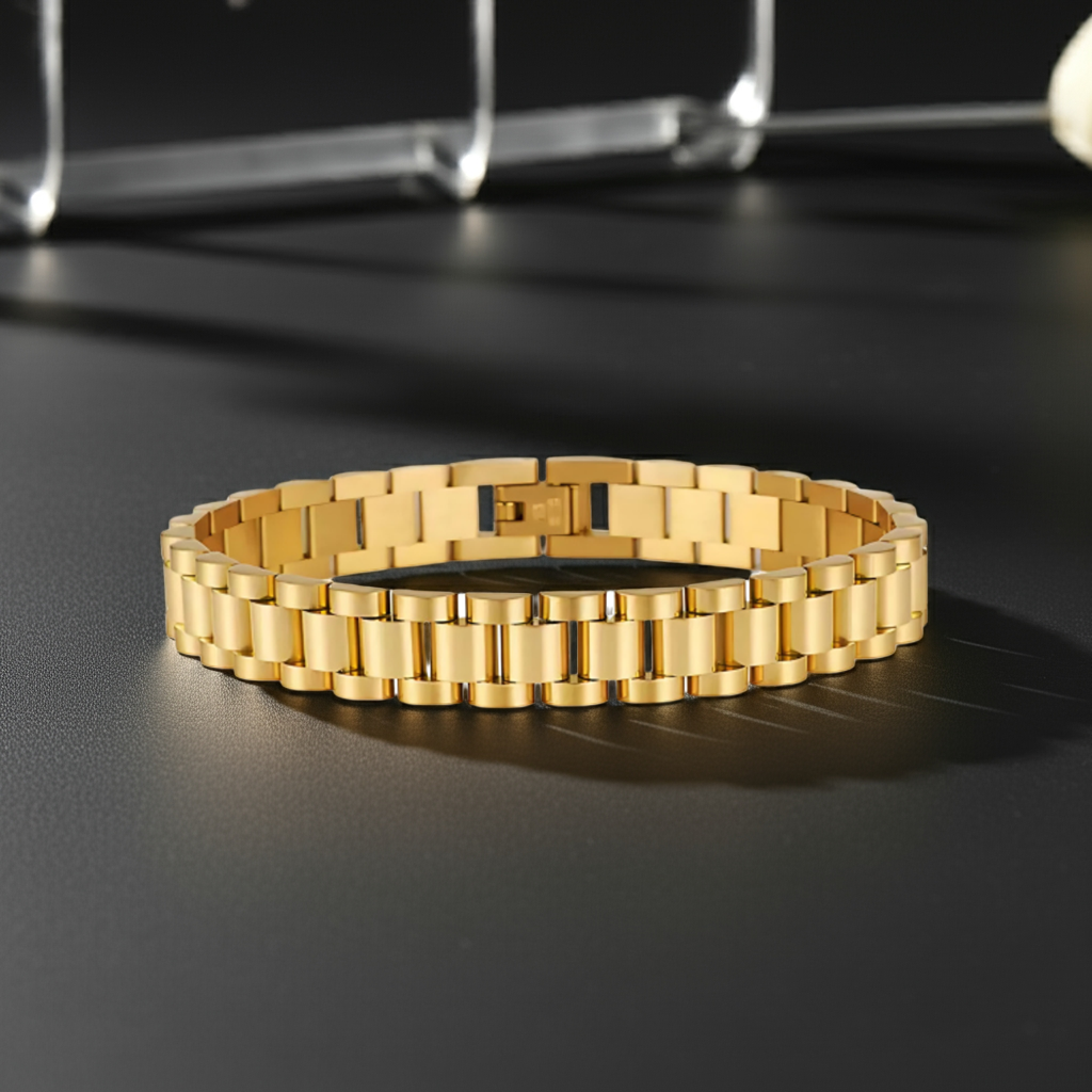 Bracelet en or de luxe – 100 % acier inoxydable avec finition polie