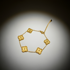 Conjunto de Joyería Trébol Texturizado 100% Acero Bañado en Oro 18K