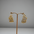 Pendientes de Aro con Hileras de Bolas Doradas y Plateadas - 100% Acero Bañado en Oro 18K