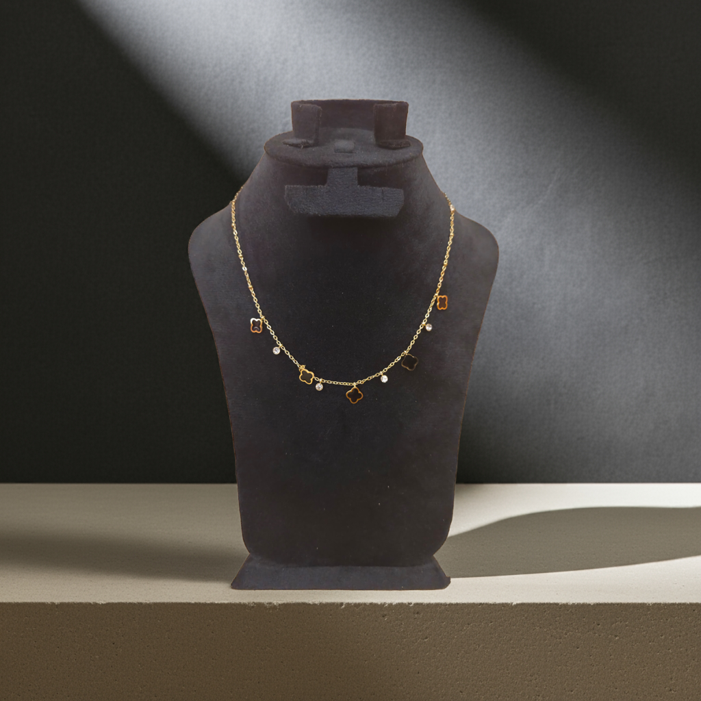 Collier 100 % acier inoxydable avec pendentif ours en oxyde de zirconium