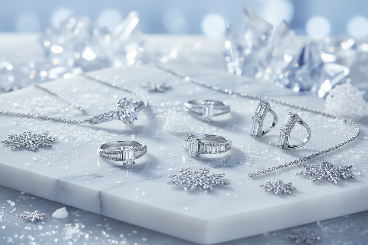 I want to create image for the jewelery collection and the theme of it is winter 