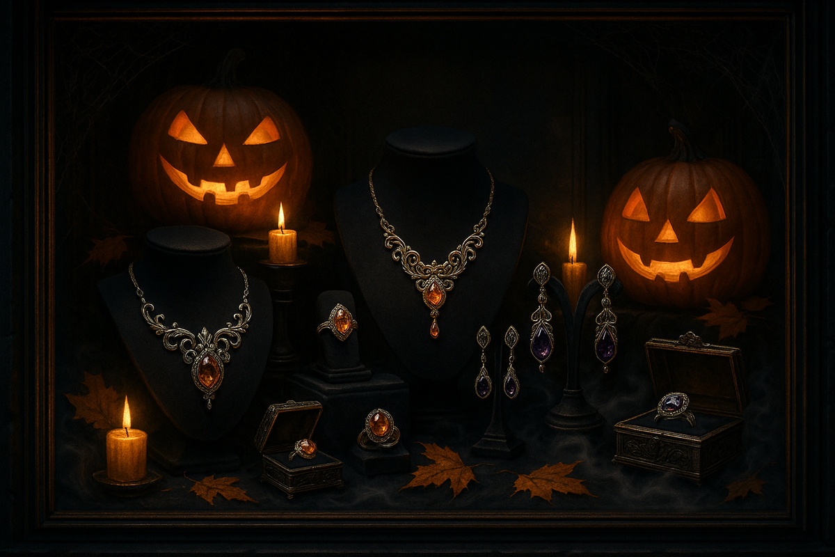 I want you to generate an image related to the halloween but also add touch of the Joyeria we have