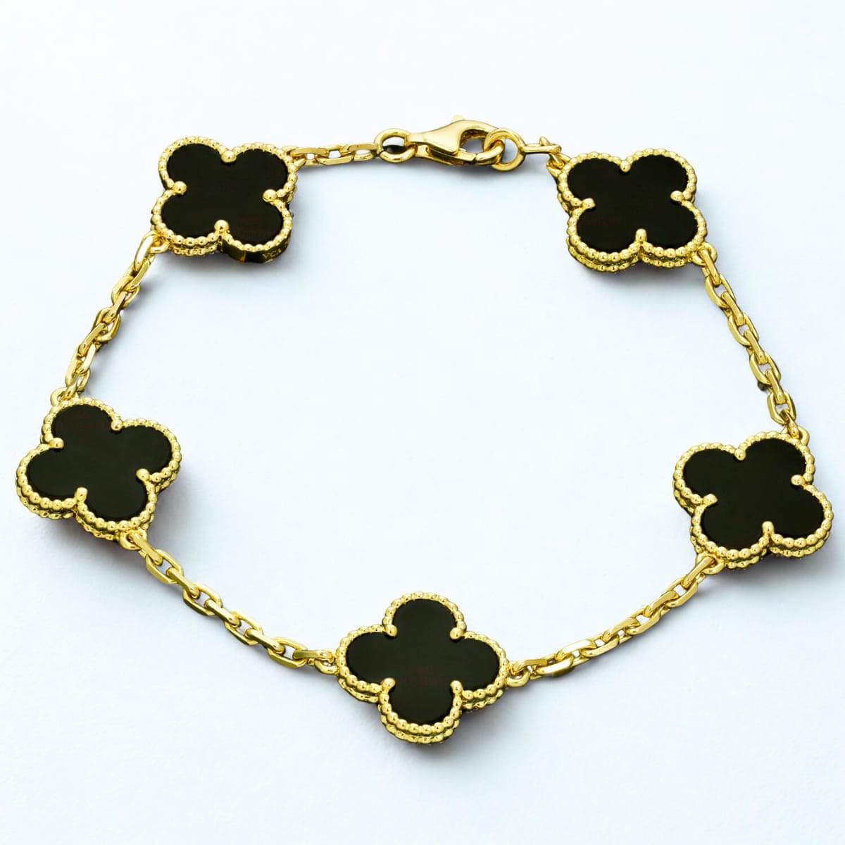 Pulsera Flora de Acero Inoxidable Negro y Oro – Diseño Exclusivo