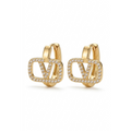 Pendientes de aro abierto dorados de triple banda trenzada con circonitas brillantes engastadas[cite: 10], con laminado en oro premium 18K PVD hecho en España.