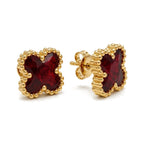 Pendientes Trèfle Signature burdeos