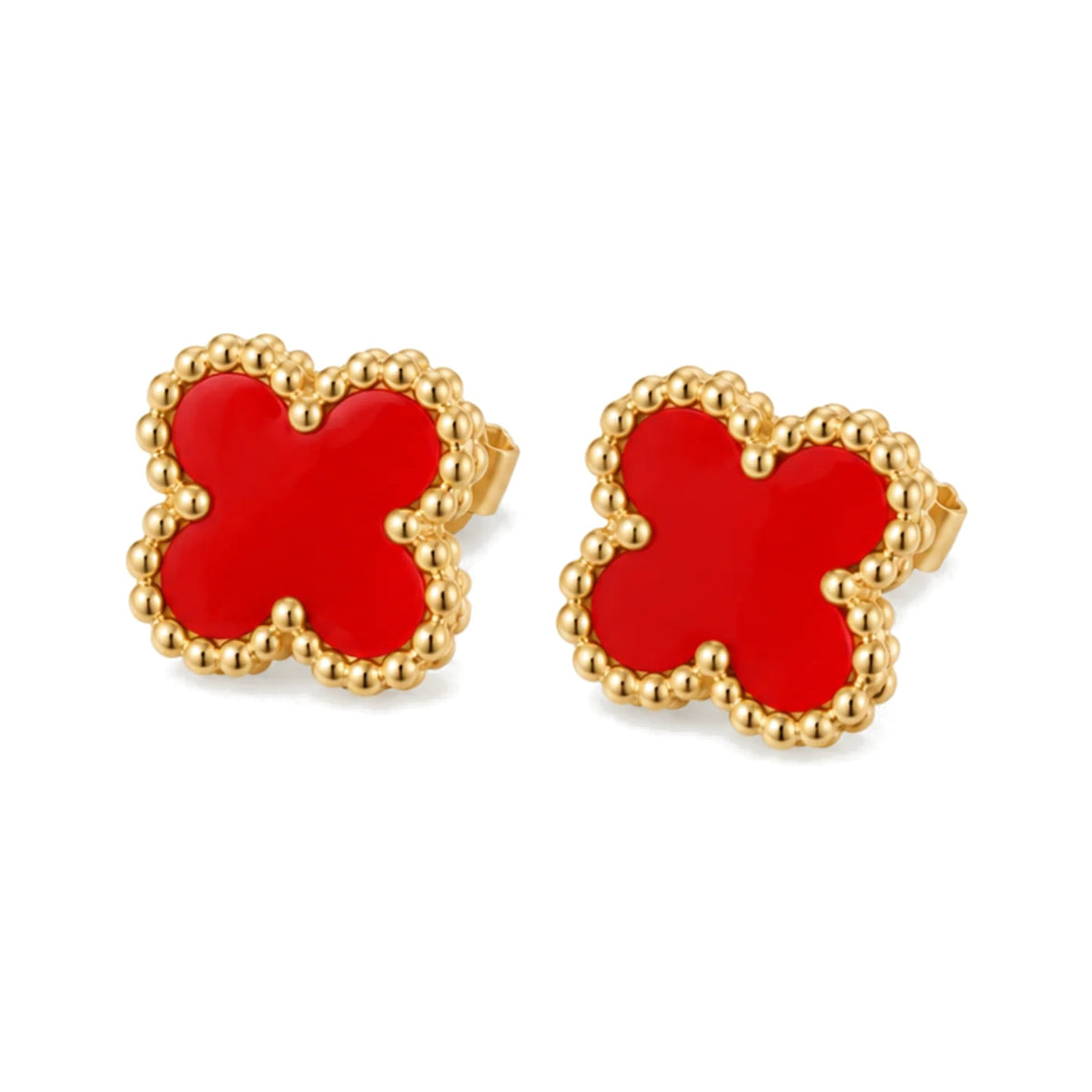 Pendientes Trèfle Signature rojos