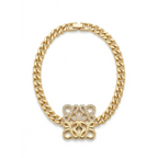 Pulsera de eslabones bañada en oro de 18k PVD con motivo central entrelazado y circones brillante, hecha en España.