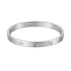 Pulsera Love de acero inoxidable bañada en oro de 18K hecha en España con destornillador.