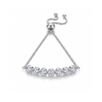 Pulsera ajustable de acero con baño en plata 925 PVD y chatones de circonitas brillantes estilo rivière hecha en España