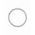 Pulsera tennis de circonitas redondas engastadas en chatón en acabado plata brillante[cite: 13], con laminado en oro premium 18K PVD hecho en España.