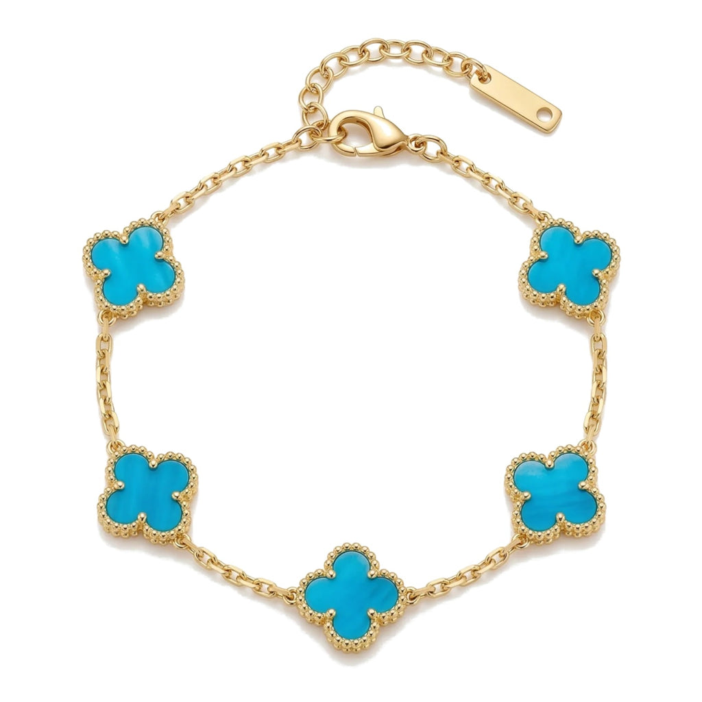 Pulsera Trèfle Signature azul iridiscente