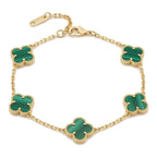 Pulsera Trèfle Signature verde malaquita
