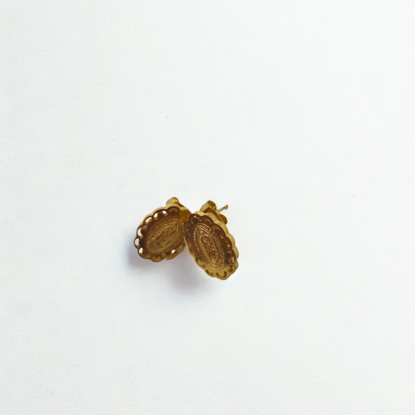 Conjunto Medalla Virgen de Guadalupe con Circonitas - 100% Acero Bañado en Oro 18K