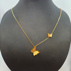 Conjunto Collar y Pendientes Mariposas con Circonitas - 100% Acero Bañado en Oro 18K