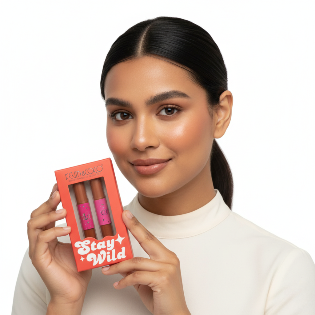 KEVIN & COCO Stay Wild - Dúo de Gloss de Doble Punta en Tonos Nude