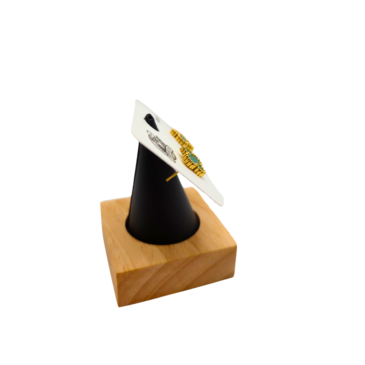 Pendientes Trébol de la Suerte Verde - Acero 100% Bañado en Oro 18K